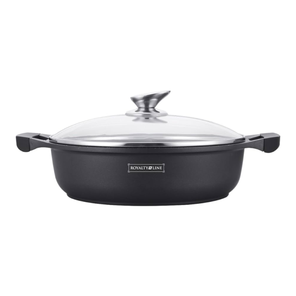 Wide Casserole - Die Cast - Non Stick Greblon Marble Coated - 30 cm / 4.8 L - Royalty Line