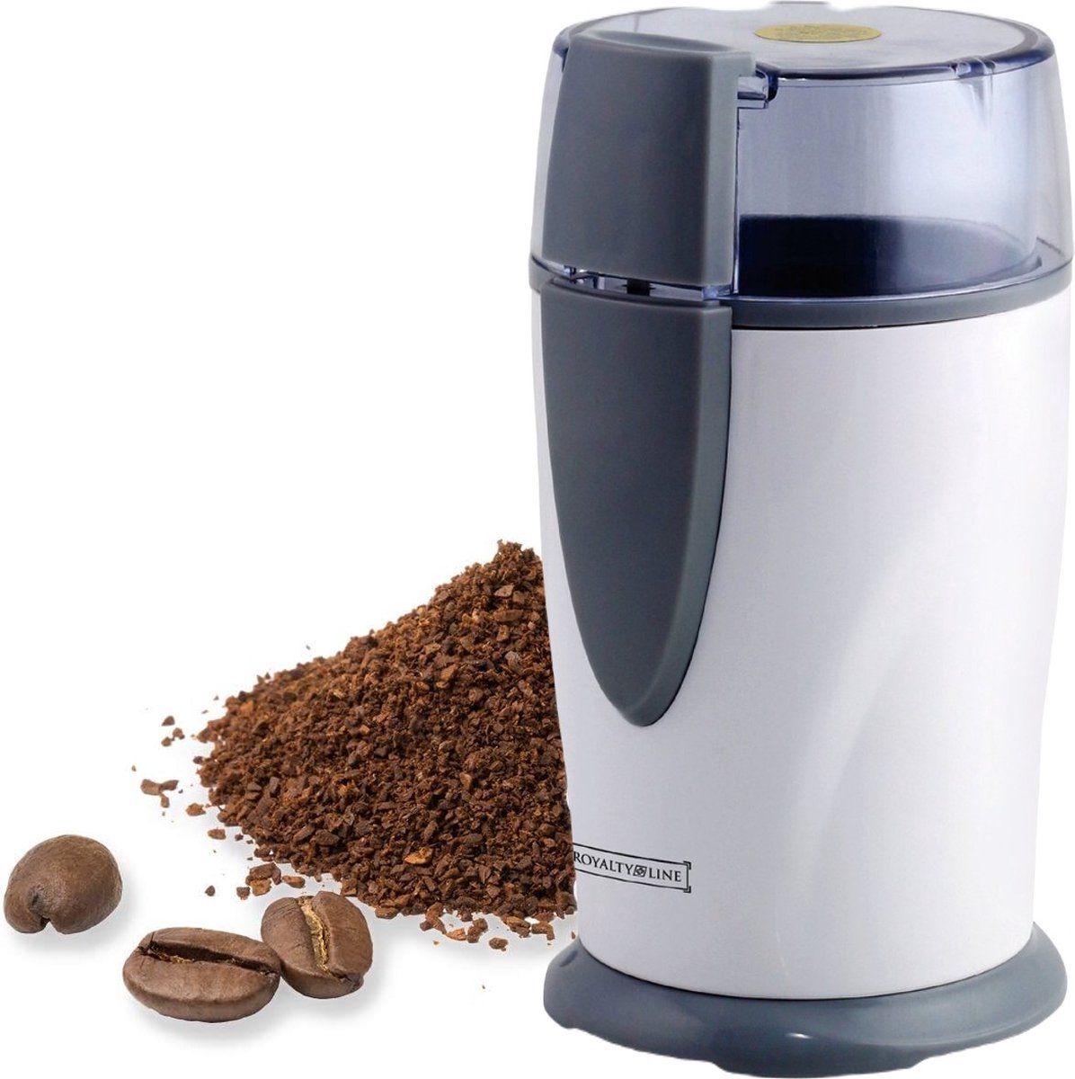 Electric Coffee/Spice Grinder - One Touch Operation - 150W - White - Royalty Line