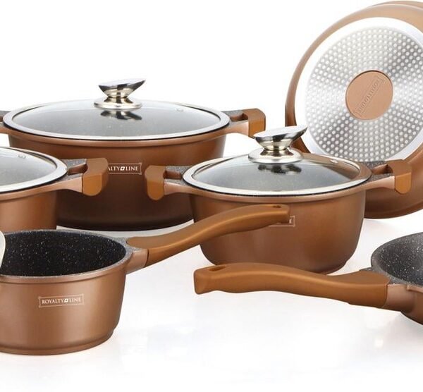 Cookware Gold Collection - Die Cast Alu - 10Pcs - Copper - Royalty Line