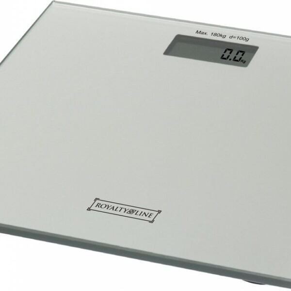 Personal Digital Scale With LCD Screen - Max 180 Kg - Incl. Battery - Silver - Royalty Line
