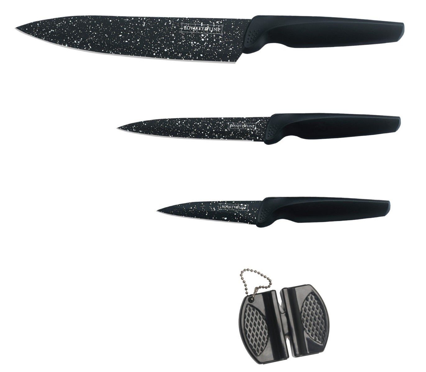 Knife Set - Non-stick coating - 3pcs - Black - Royalty Line
