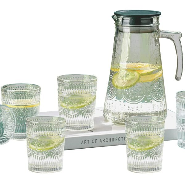 GLASS SET Pattern shape - 1.8L Caraffe - 5pcs - Cheffinger